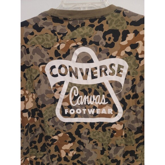 Converse Camo T-Shirt Adult Size large Short Sleeve Crew Neck Green - Picture 9 of 11